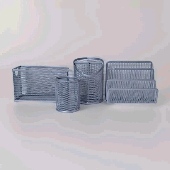 Metal DESK ORGANIZER SET 4 Piece Set - Picture 1 of 5